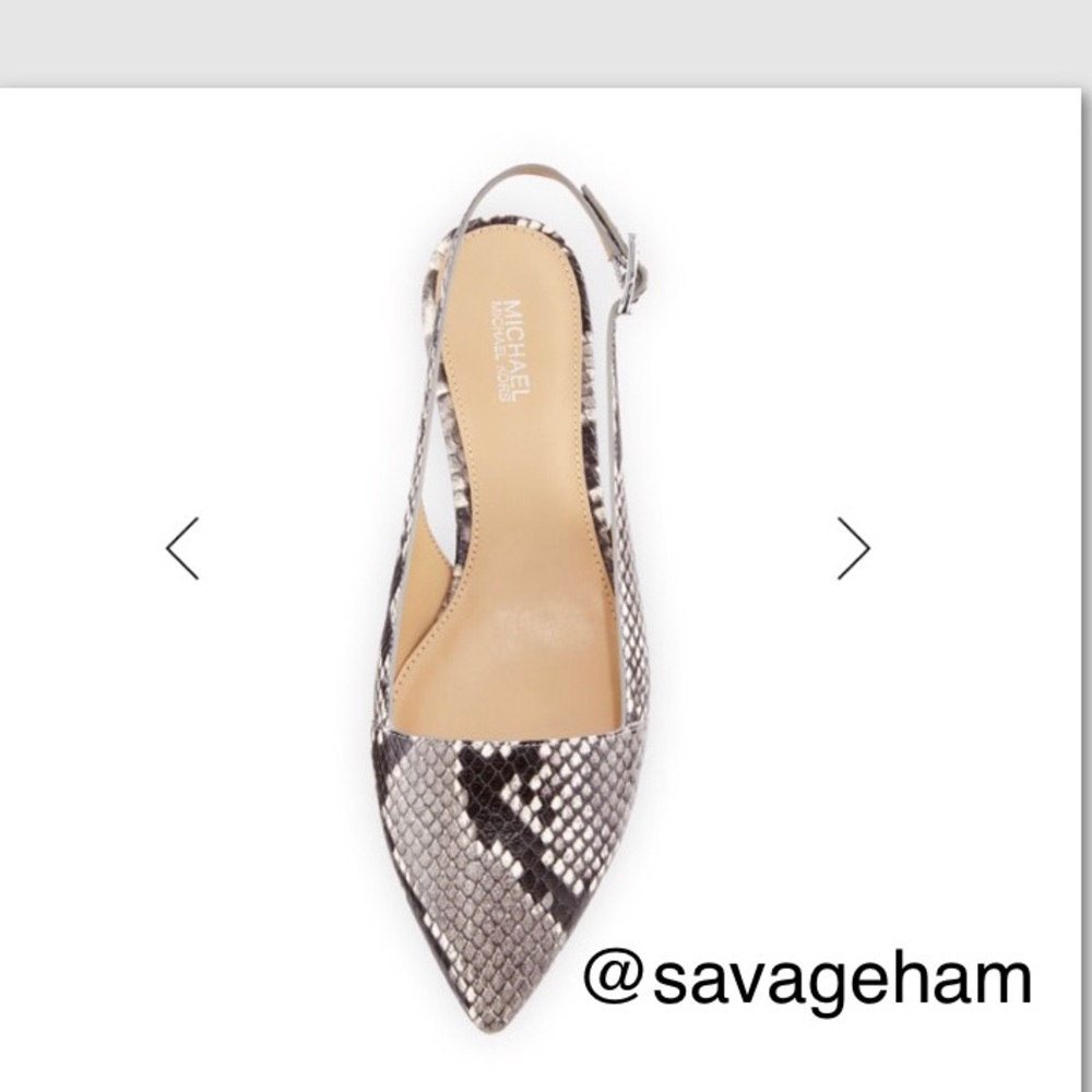 Mk Claudia Python-Embossed Slingback Flats - image 8